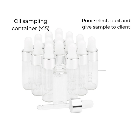 Recipiente para muestras de aceite facial (x15)