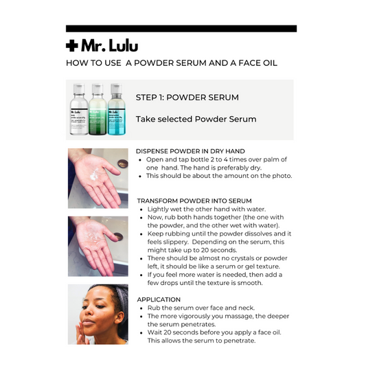 Serum + Oil instruction card (pack of 25)