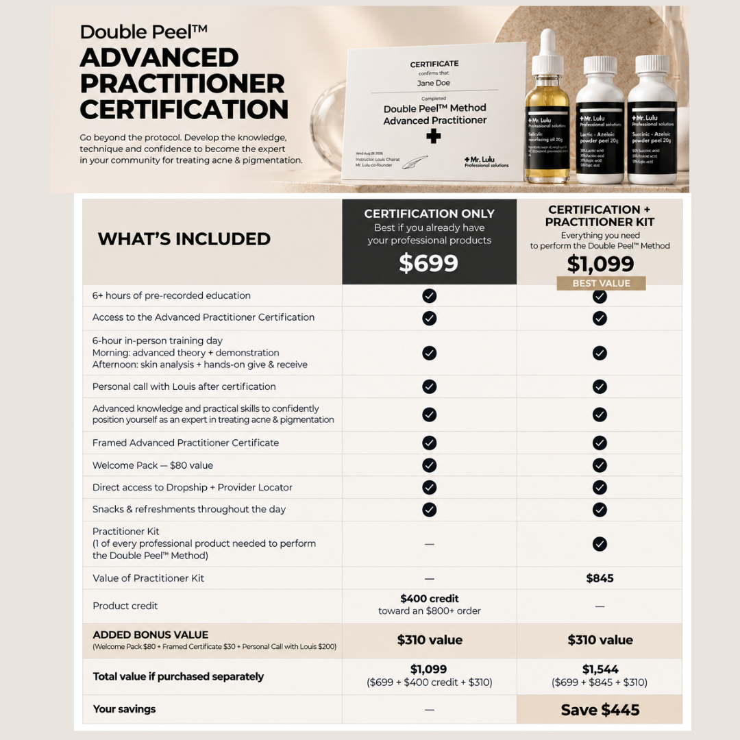 Double Peel - ADVANCED PRACTITIONER CERTIFICATION - NYC FEB 22