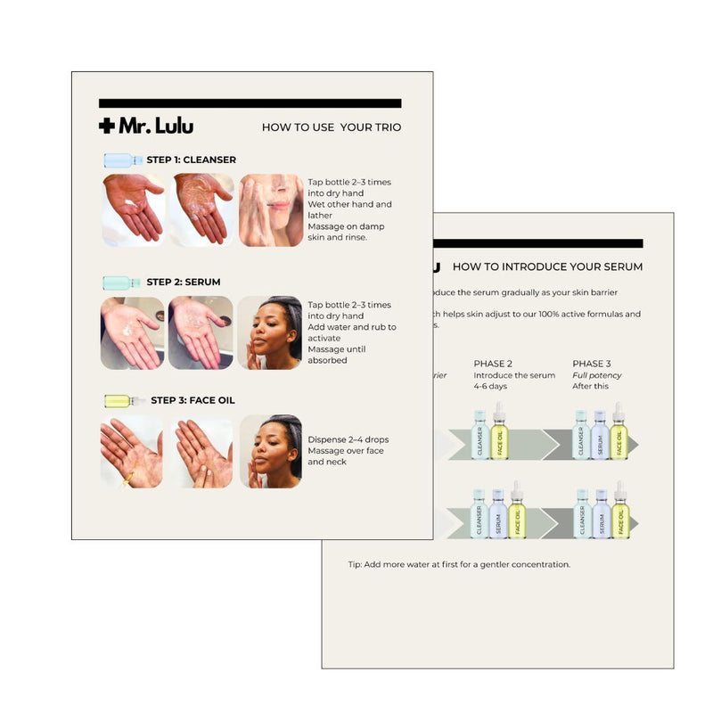 Serum + Oil instruction card x15